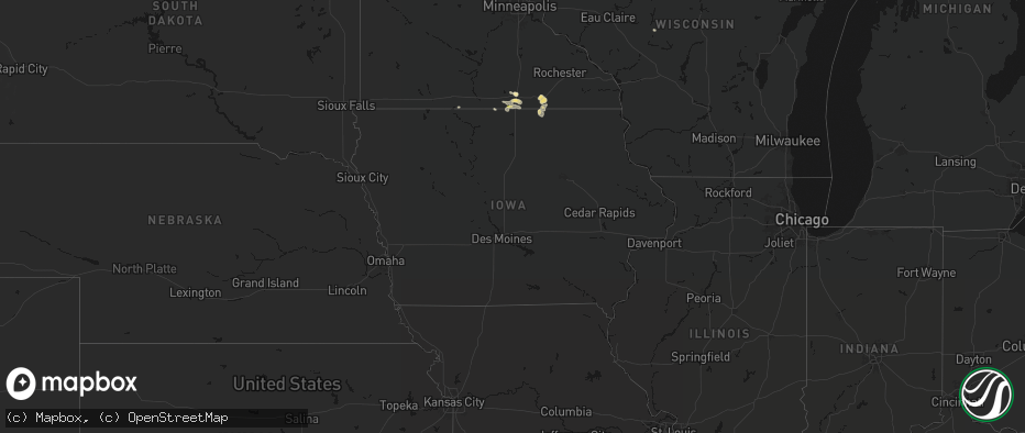 Hail map in Iowa on May 26, 2026