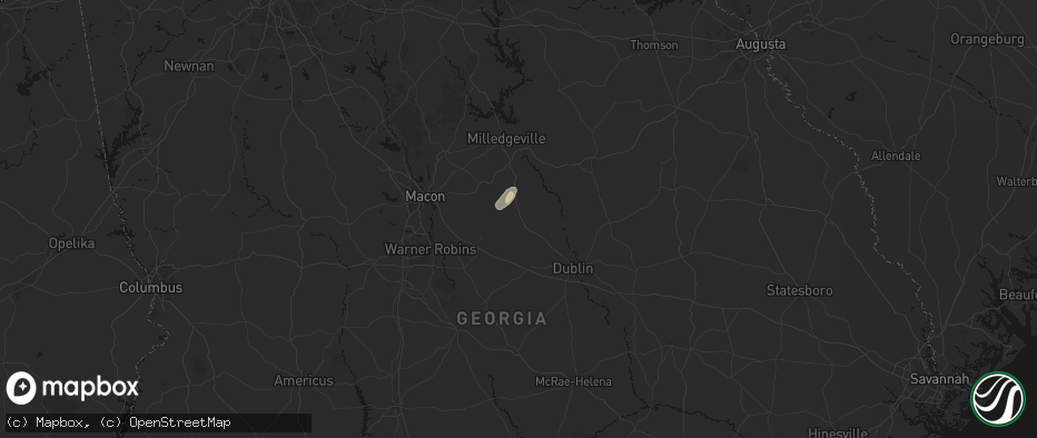 Hail map in Irwinton, GA on May 26, 2026