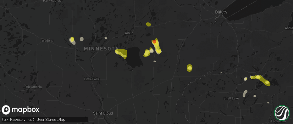 Hail map in Isle, MN on May 26, 2026