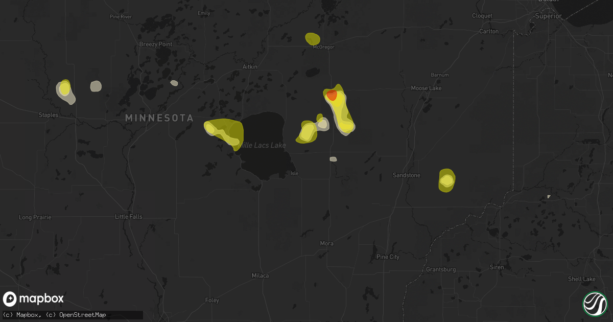Hail map in Isle, MN on May 26, 2026