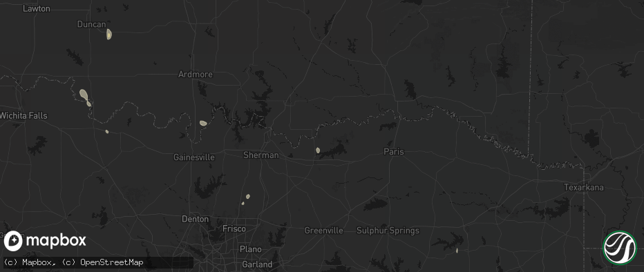 Hail map in Ivanhoe, TX on May 26, 2026