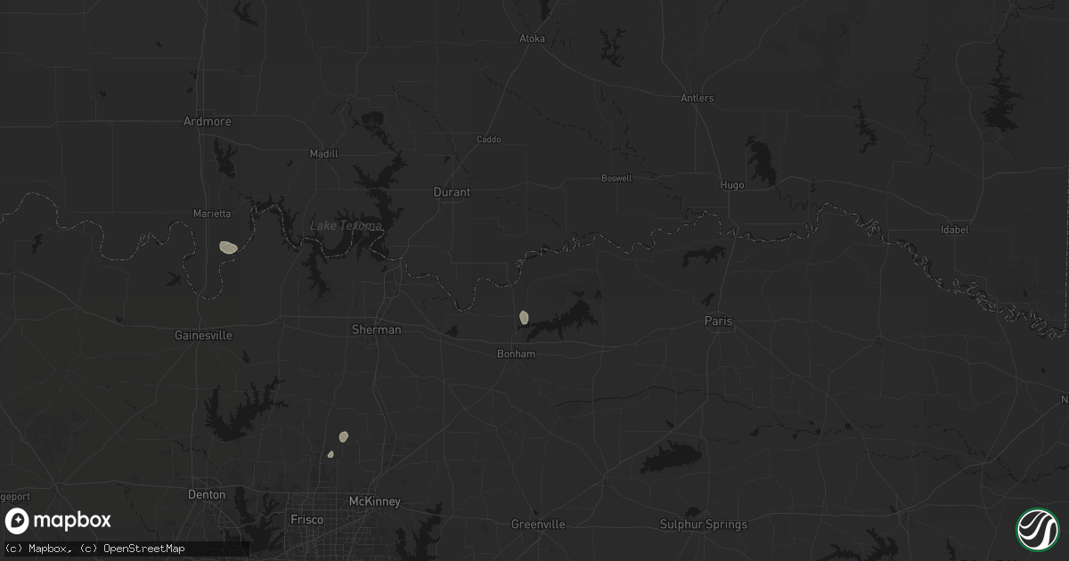 Hail map in Ivanhoe, TX on May 26, 2026