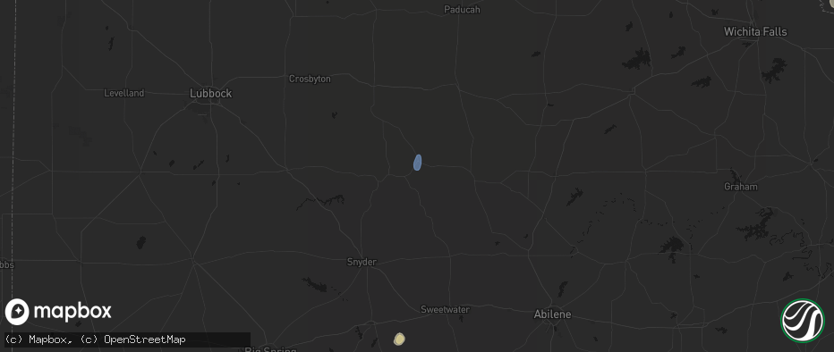 Hail map in Jayton, TX on May 26, 2026