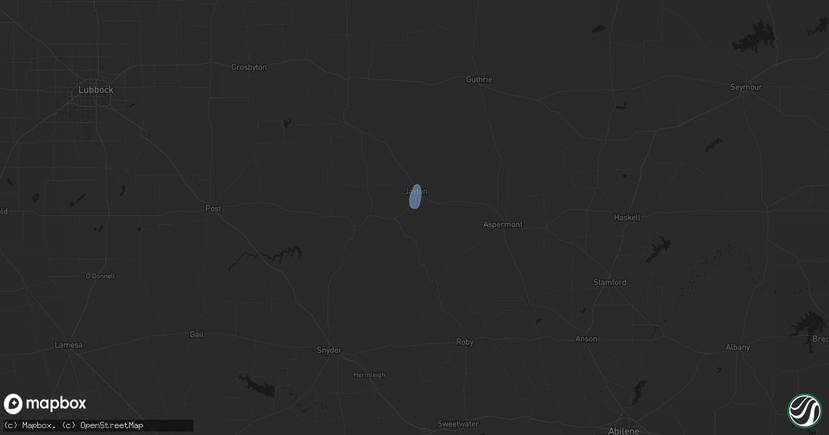 Hail map in Jayton, TX on May 26, 2026