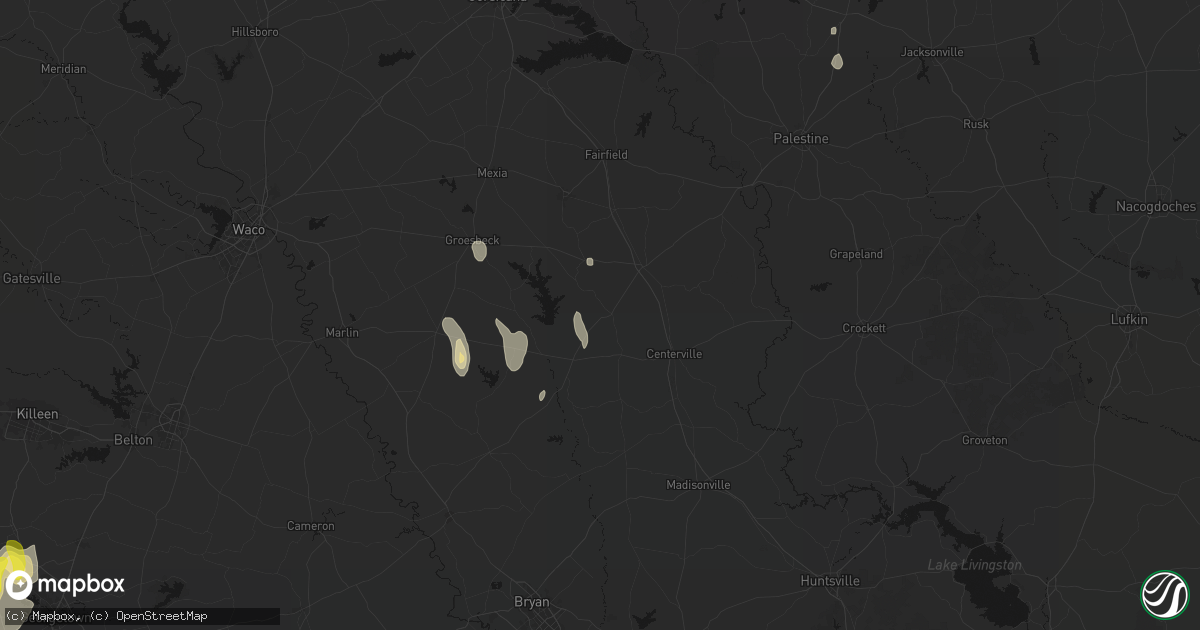 Hail map in Jewett, TX on May 26, 2026