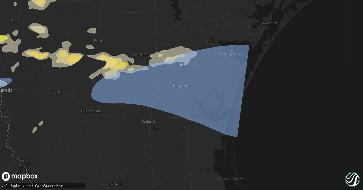 Hail map in Kingsville, TX on May 26, 2026