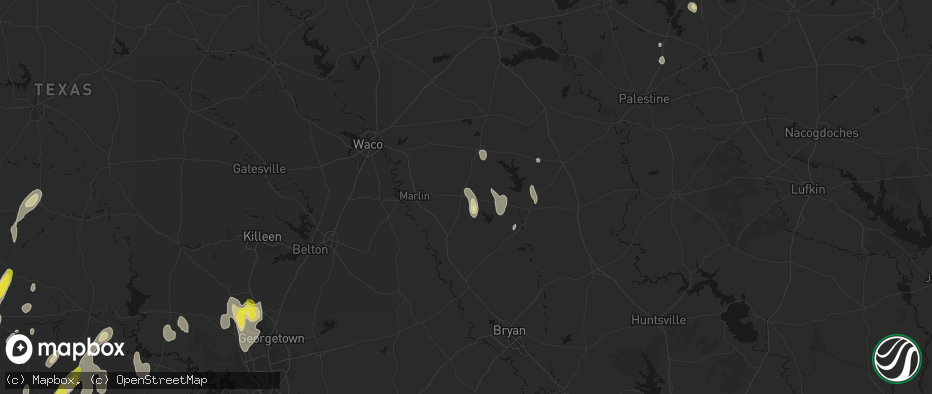 Hail map in Kosse, TX on May 26, 2026