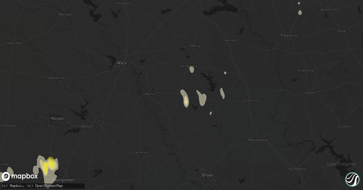 Hail map in Kosse, TX on May 26, 2026