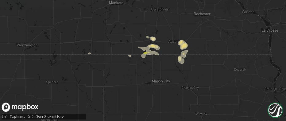 Hail map in Lake Mills, IA on May 26, 2026