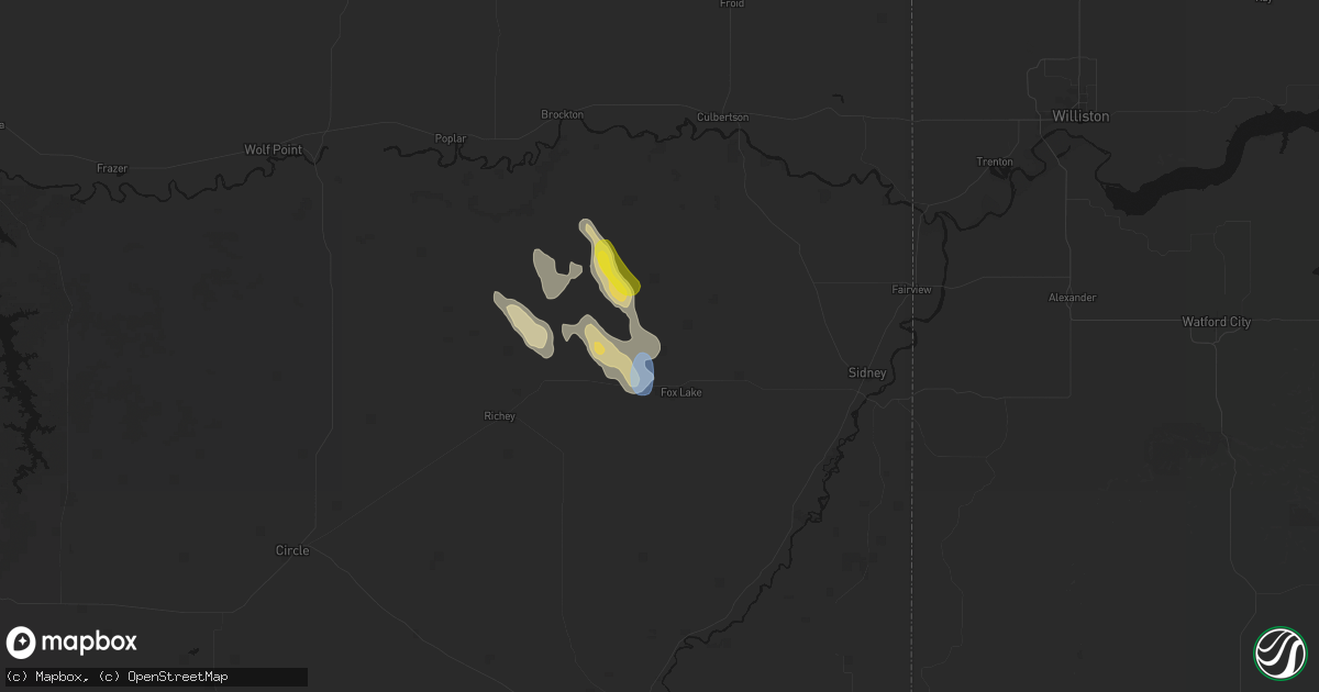 Hail map in Lambert, MT on May 26, 2026