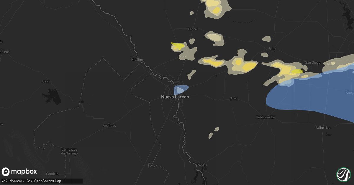 Hail map in Laredo, TX on May 26, 2026