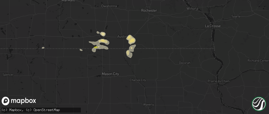 Hail map in Little Cedar, IA on May 26, 2026