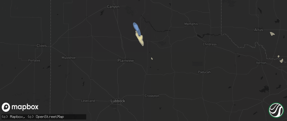 Hail map in Lockney, TX on May 26, 2026