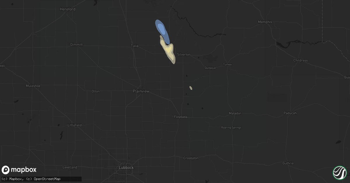 Hail map in Lockney, TX on May 26, 2026