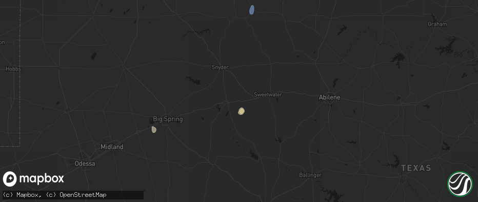Hail map in Loraine, TX on May 26, 2026