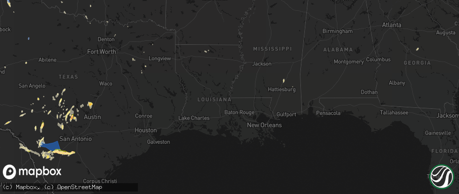 Hail map in Louisiana on May 26, 2026