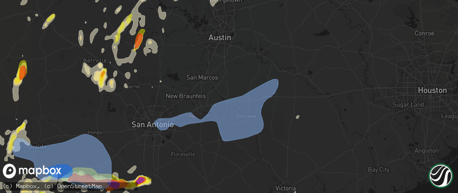 Hail map in Luling, TX on May 26, 2026