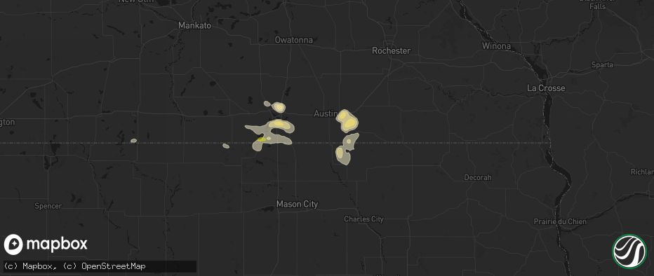Hail map in Lyle, MN on May 26, 2026