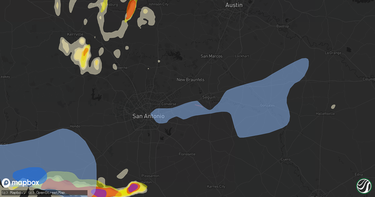Hail map in Marion, TX on May 26, 2026