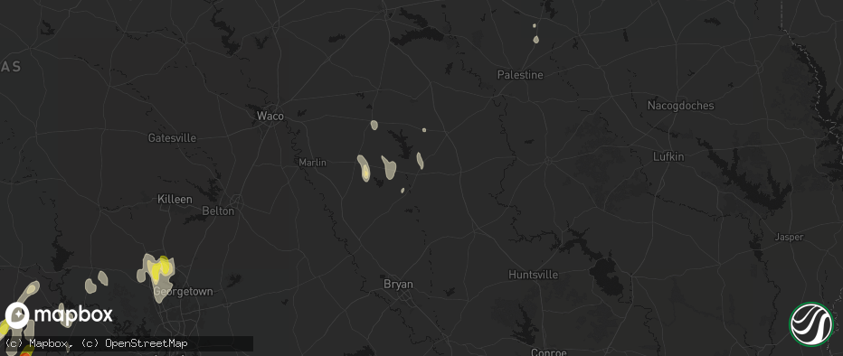 Hail map in Marquez, TX on May 26, 2026
