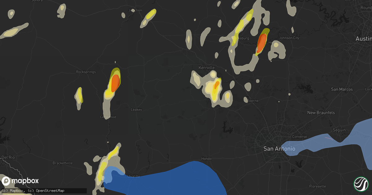 Hail map in Medina, TX on May 26, 2026