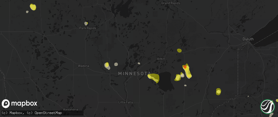 Hail map in Merrifield, MN on May 26, 2026