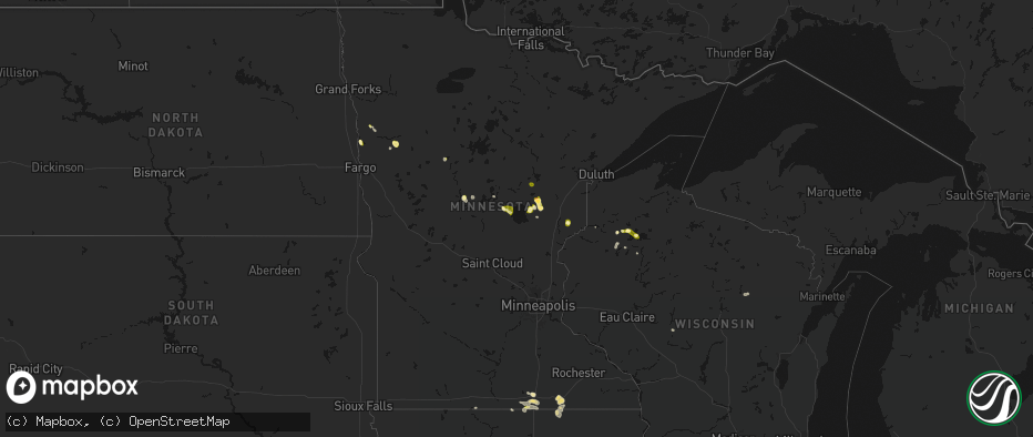 Hail map in Minnesota on May 26, 2026