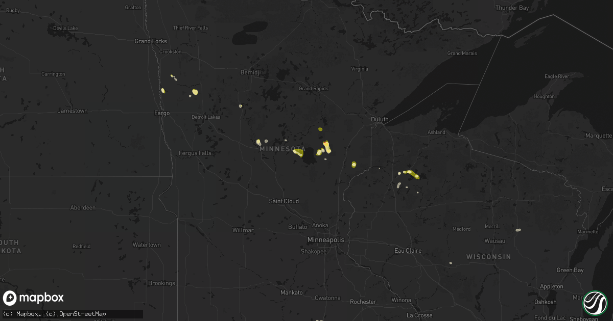 Hail map in Minnesota on May 26, 2026