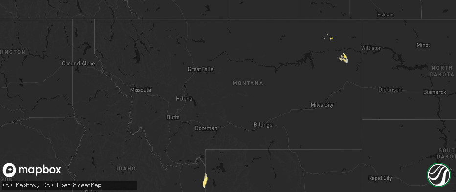 Hail map in Montana on May 26, 2026