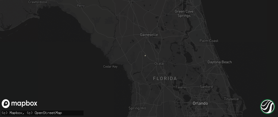 Hail map in Morriston, FL on May 26, 2026