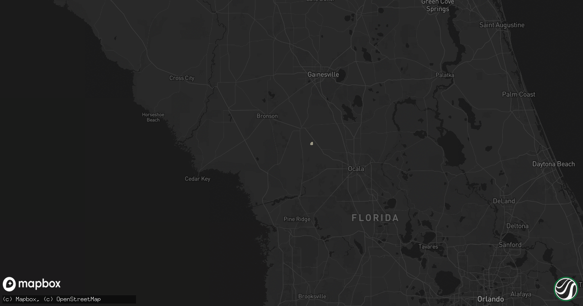 Hail map in Morriston, FL on May 26, 2026