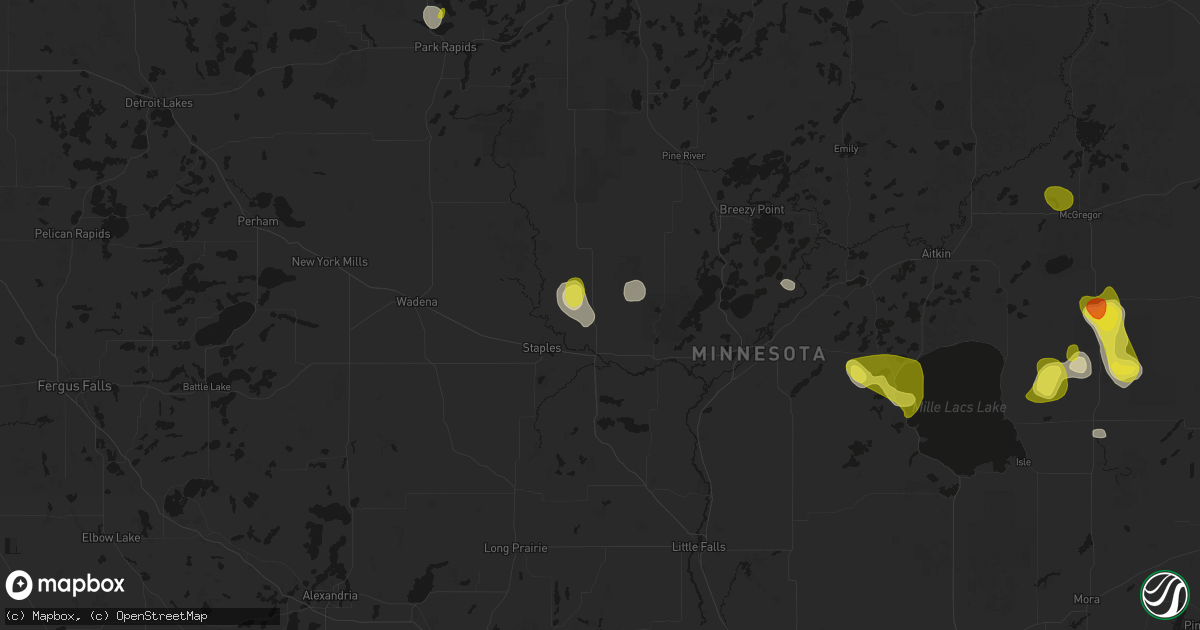 Hail map in Motley, MN on May 26, 2026