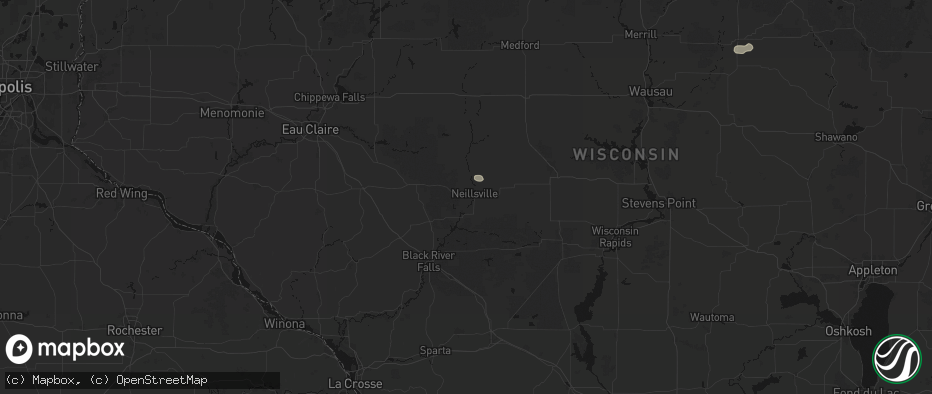 Hail map in Neillsville, WI on May 26, 2026