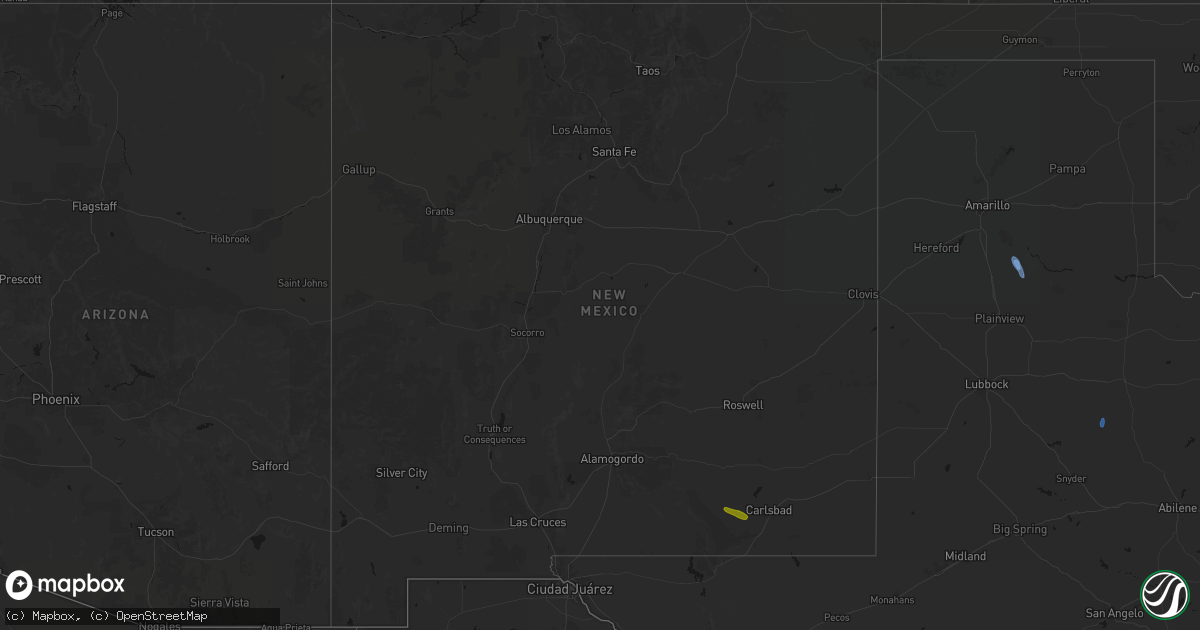 Hail map in New Mexico on May 26, 2026