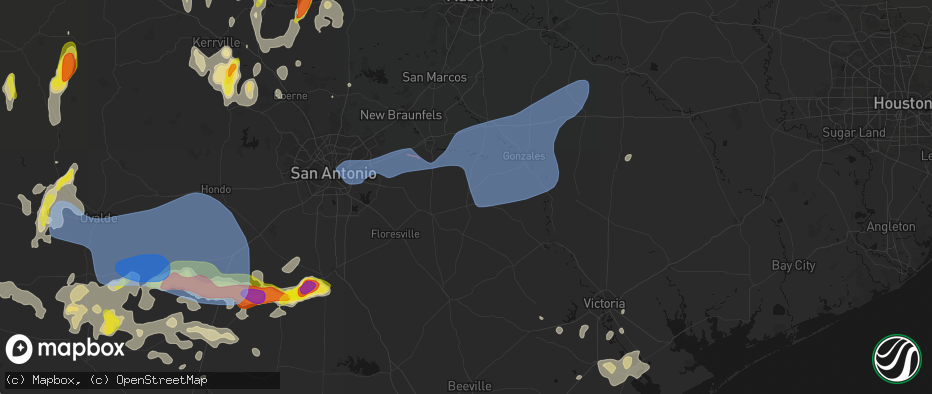 Hail map in Nixon, TX on May 26, 2026