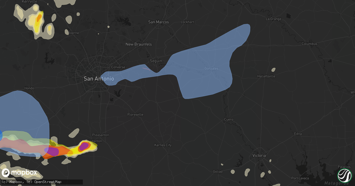 Hail map in Nixon, TX on May 26, 2026