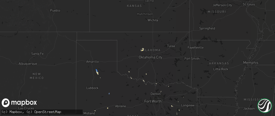Hail map in Oklahoma on May 26, 2026