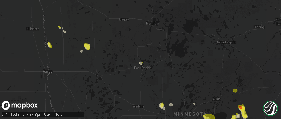Hail map in Park Rapids, MN on May 26, 2026