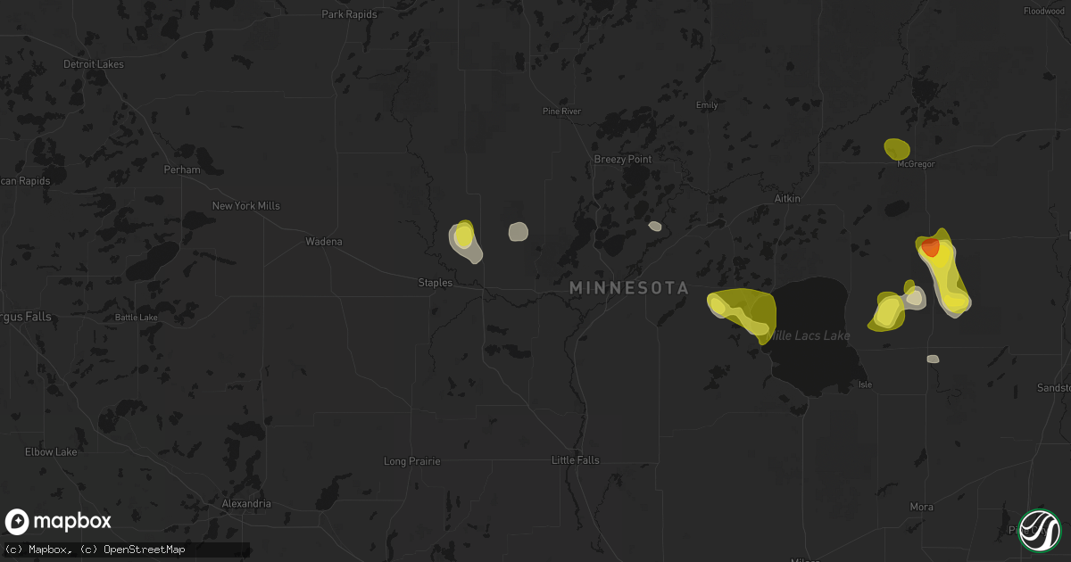 Hail map in Pillager, MN on May 26, 2026