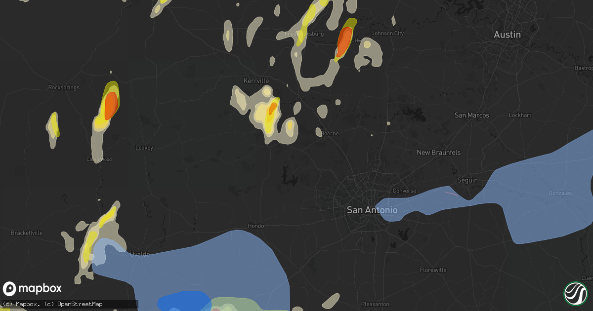Hail map in Pipe Creek, TX on May 26, 2026