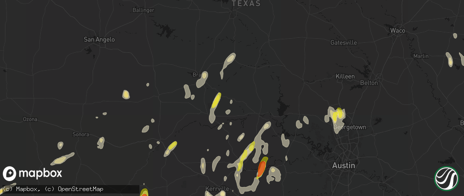 Hail map in Pontotoc, TX on May 26, 2026