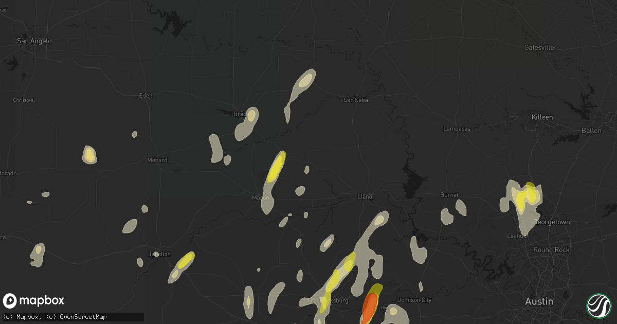 Hail map in Pontotoc, TX on May 26, 2026
