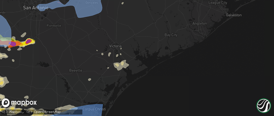 Hail map in Port Lavaca, TX on May 26, 2026