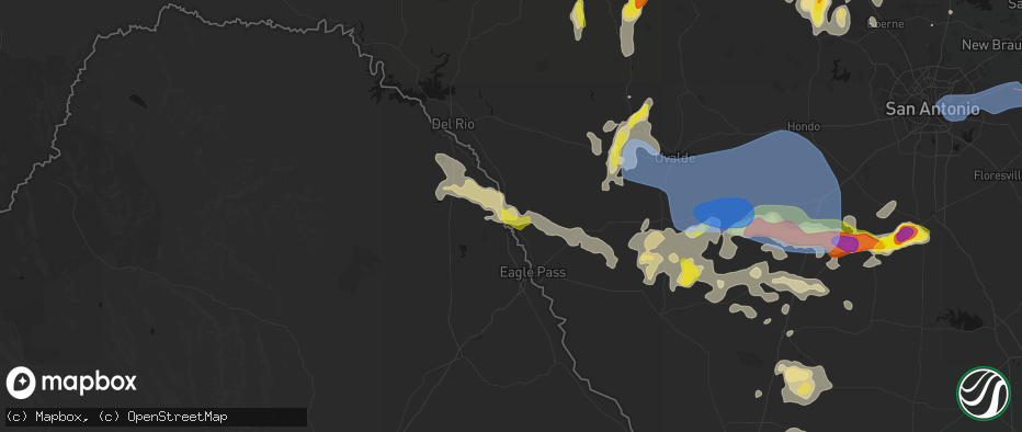 Hail map in Quemado, TX on May 26, 2026