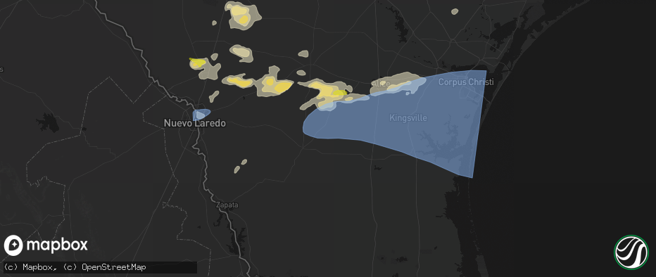 Hail map in Realitos, TX on May 26, 2026