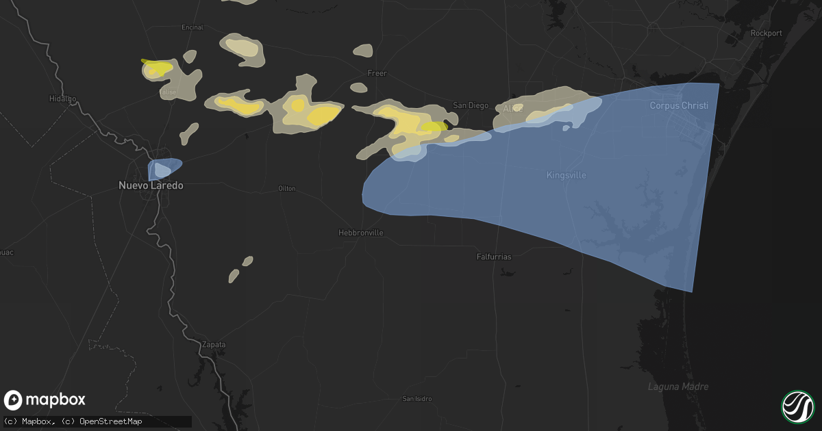Hail map in Realitos, TX on May 26, 2026