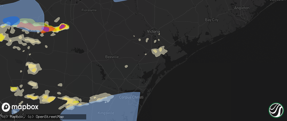 Hail map in Refugio, TX on May 26, 2026
