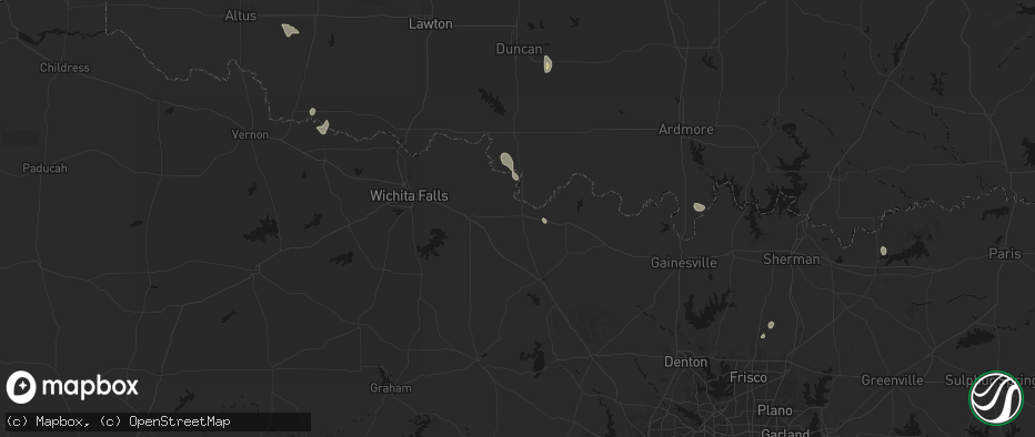 Hail map in Ringgold, TX on May 26, 2026