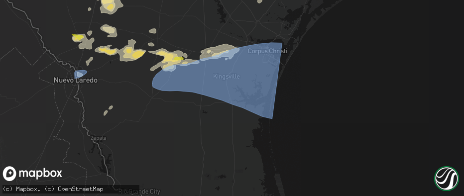 Hail map in Riviera, TX on May 26, 2026