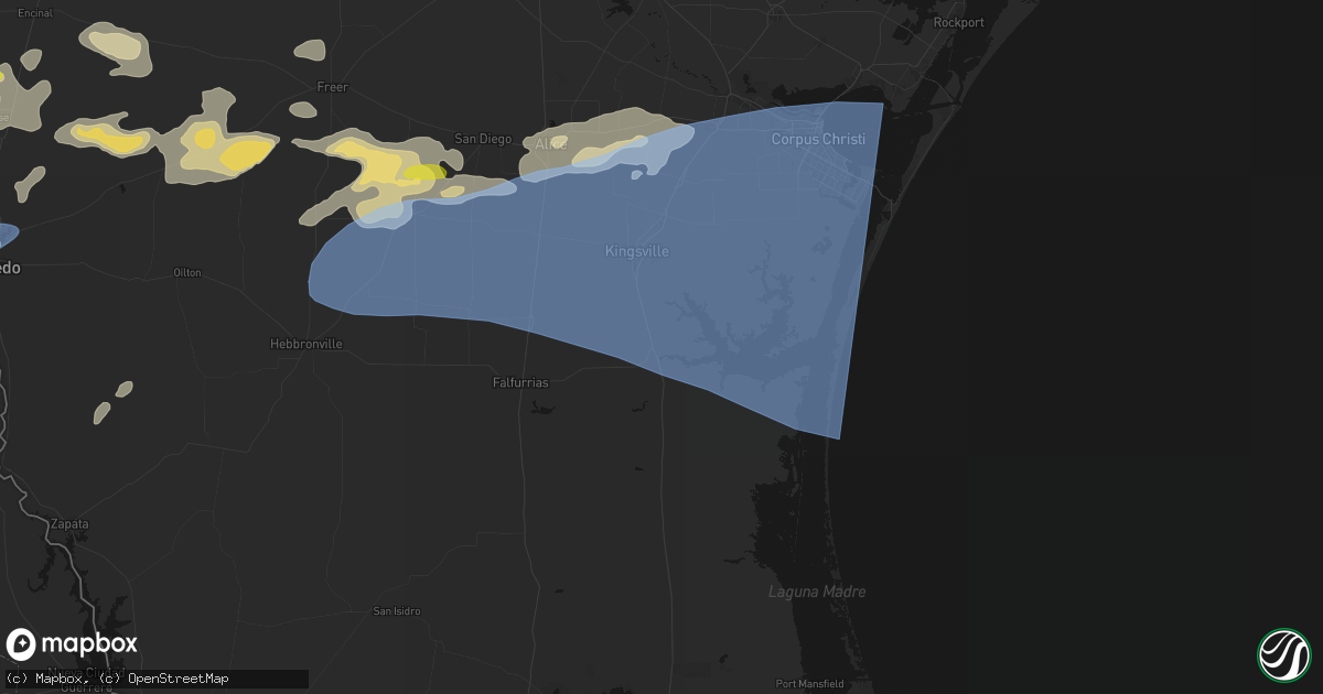Hail map in Riviera, TX on May 26, 2026